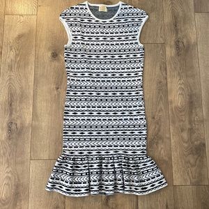 Torn by Ronny Kobo Geometric Print fitted knit dress